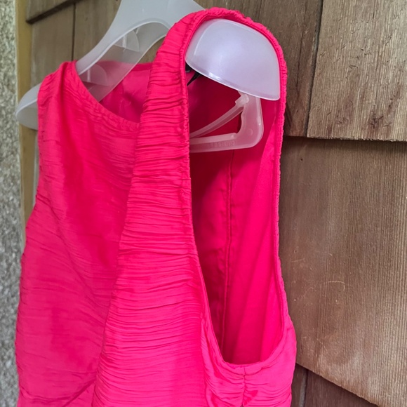 French Connection Althea Satin Sleeveless Draped Mini Dress, Azalea - Picture 10 of 17